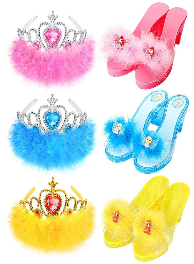 LIMIROLER Princess Dress Up Shoes Set, Girls Role Play Dress Up Toys,Toddler Pretend Play Crown Kit Gift Set for Little Girls Aged 3-6 Years Old - Image 1